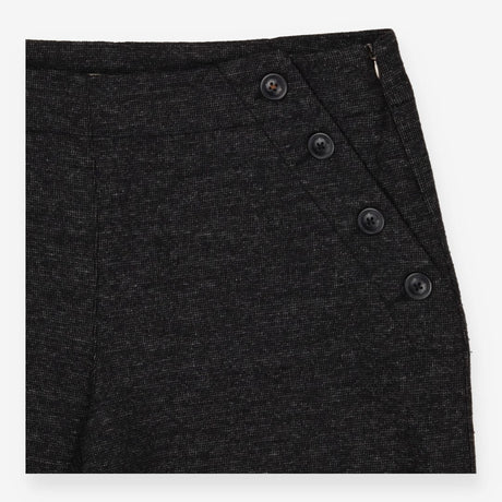 Belle Tweedy Cropped Wide Leg Trousers Charcoal