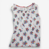 Dress Woven White Floral Print 