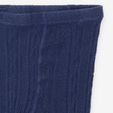 Navy cable knit footless tights