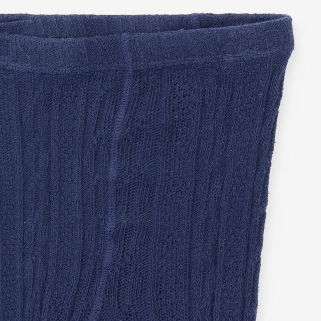 Navy cable knit footless tights