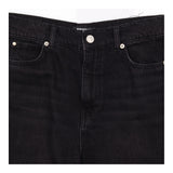 Washed Black 100% Cotton High Waist 5 Pocket Barre