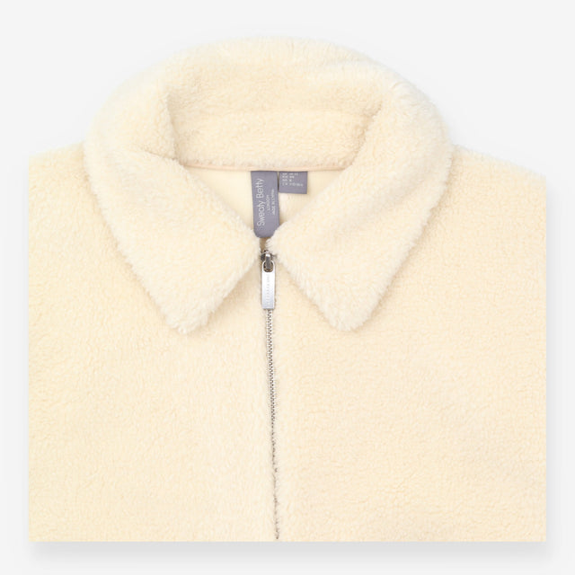 Jacket Full Zip Borg Fleece Cream Beige
