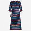 Maternity Dress Navy Rainbow Stripe Organic Cotton