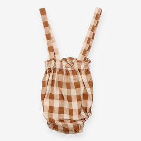 Birinit Caramel Checked shorts with braces