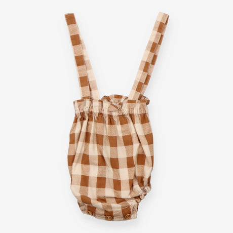 Birinit Caramel Checked shorts with braces