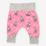 Joggers pink grey cats