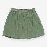Skirt green reversible polka dots