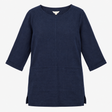 Dress Navy Blue Tunic Style 3/4 Sleeve Pockets