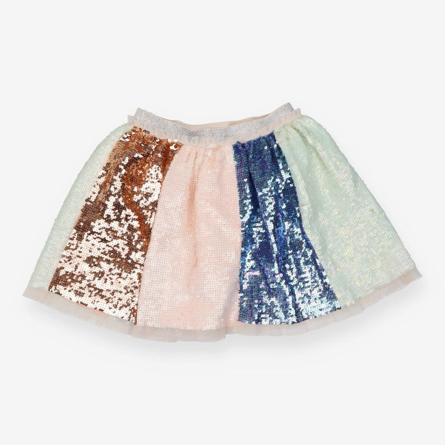 Skirt Sequin Blue and Pink Striped