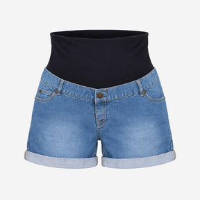Shorts Over Bump Denim Denim Maternity Light Wash 