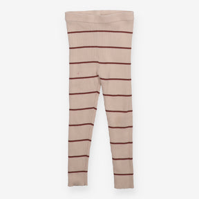 Leggings Ribbed Beige and Brown Striped