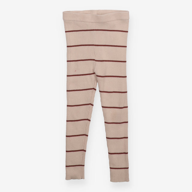 Leggings Ribbed Beige and Brown Striped