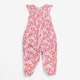Romper Woven Frill Sleeve Pink Floral Ladybird Bee