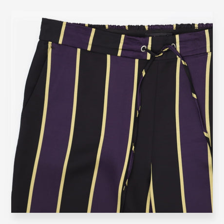 Black Purple Gold Stripe Trousers smart