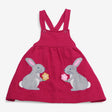 Pinafore pink jersey grey bunny