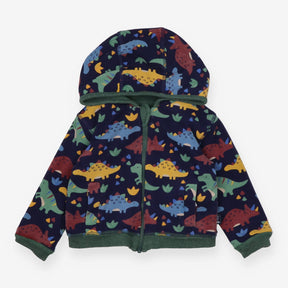 Reversible Hoodie Green or Navy both with Dinosaur