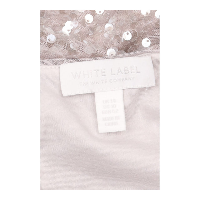 Sequin Top in Champagne Silver with Short Sleeves