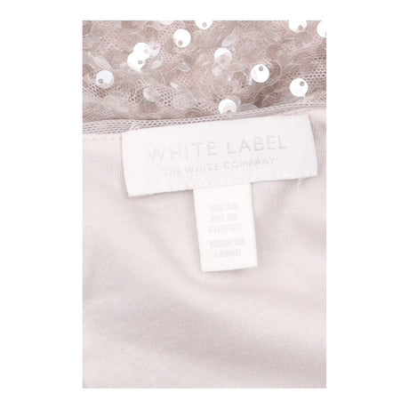 Sequin Top in Champagne Silver with Short Sleeves