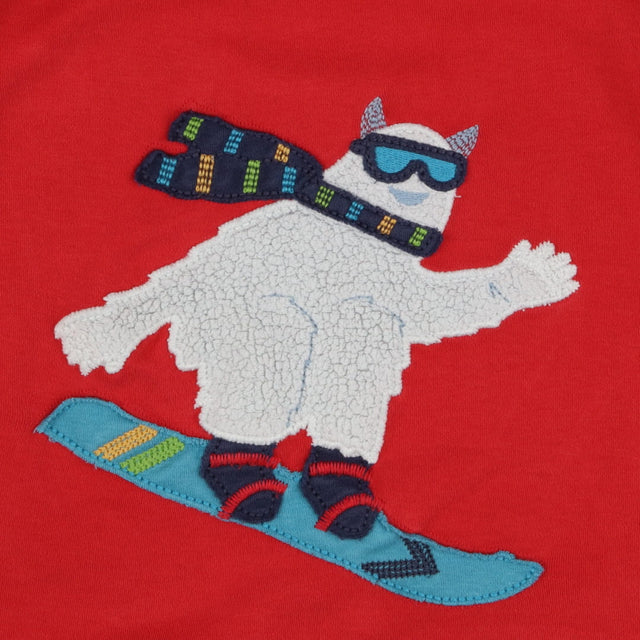 T-Shirt Long Sleeved Red Yeti Snowboarding
