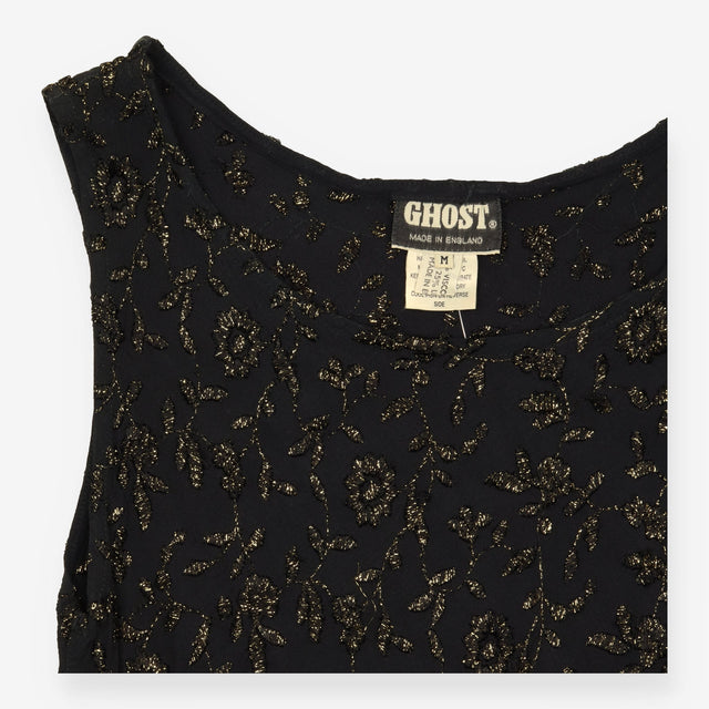 Vintage Ghost Made in England Black Gold Metallic 
