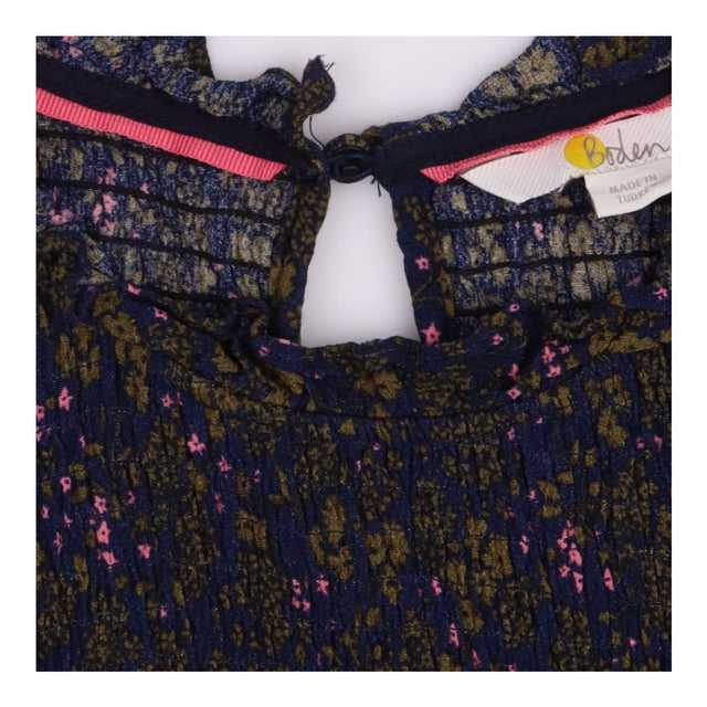 Midi Dress Smocked High Neck Long Sleeve Floral Na
