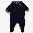 Footed romper Navy Toweling Blue Stripe Cuffs