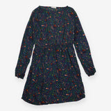 Dress Long Sleeved Navy Leaves and Woodland Animal
