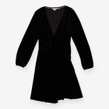 Black Wrap Party Dress Velour