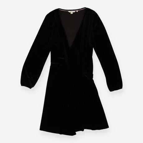 Black Wrap Party Dress Velour