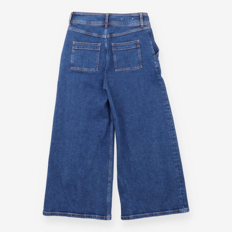 Jeans Mid Blue Wide Leg High Rise Stretch Denim