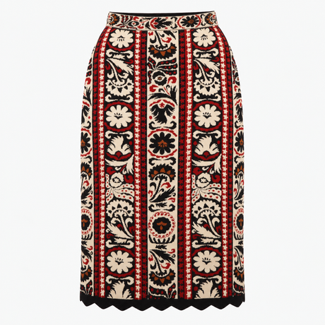 Midi Knitted Tapestry Skirt