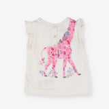 T-shirt white pink giraffe