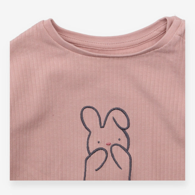 Pink Ribbed Bunny Long Sleeve