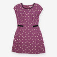 Purple polka dot crew neck dress