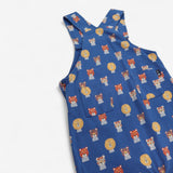 Dungarees blue tigers lions 