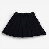 Skirt Black Knit Pleated with Bow