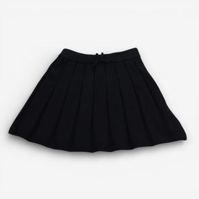 Skirt Black Knit Pleated with Bow
