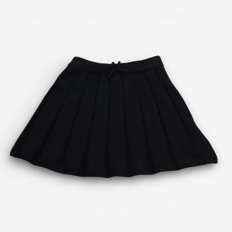 Skirt Black Knit Pleated with Bow