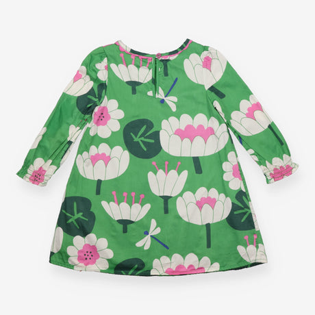 Dress Long Sleeve Green with Big Flowers