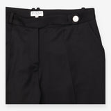 Tailored Trousers Black Tapered Leg Pleat Detail