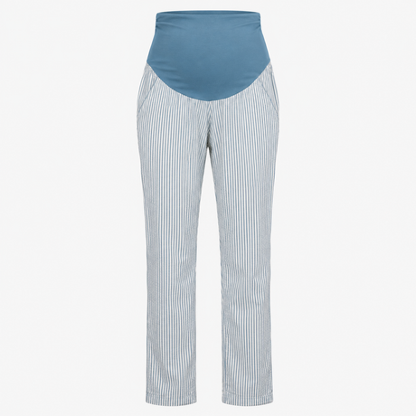 Maternity Trousers Blue White Stripe Organic Cotto