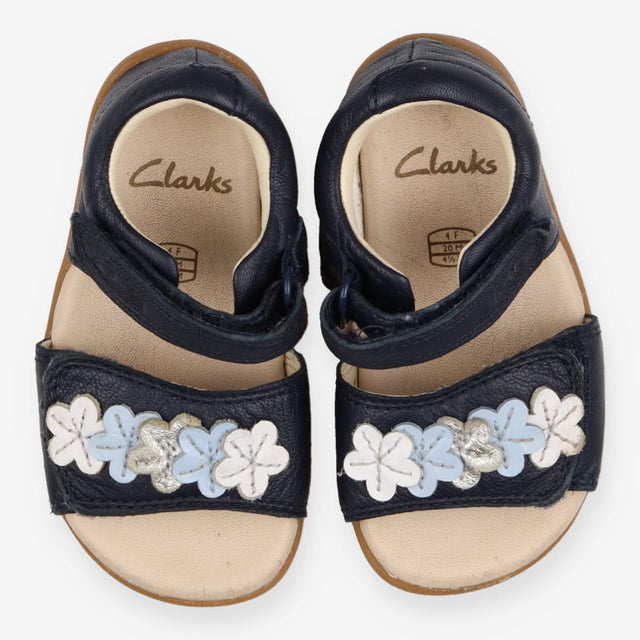 Navy sandals with flower straps