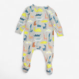 Zip sleepsuit stone dino print