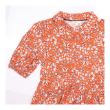 Shirt Dress Orange White Floral Print Jersey Short
