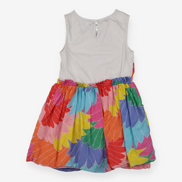 Dress Sleeveless White Parrot