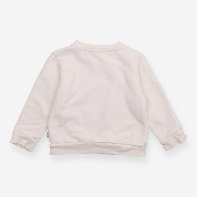 White Sweater with Daisy Heart