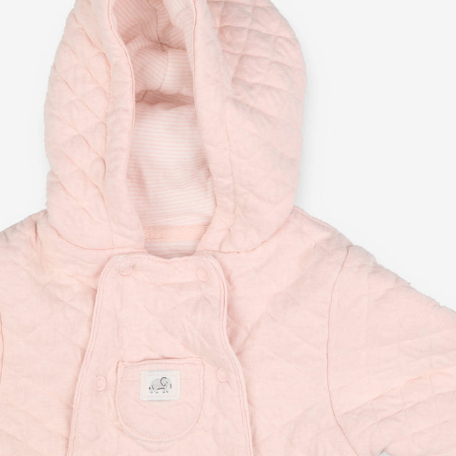 Jersey Pramsuit Pink Quilted with Elephant