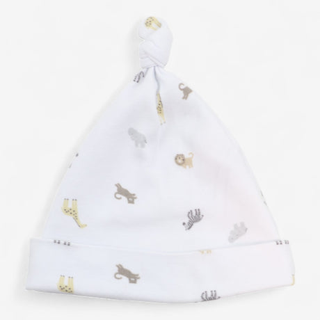 Baby hat white safari animals