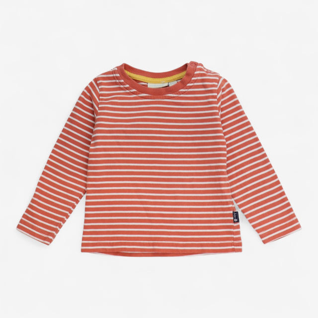T-shirt Long Sleeve Orange with Yellow neck