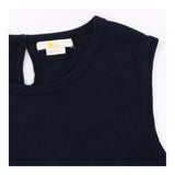Top Sleeveless Knit Keyhole Back Navy